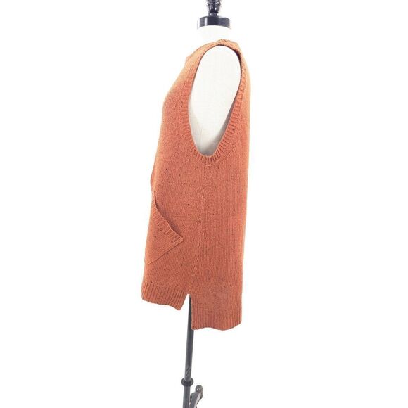 Oddi Women Rust Orange Knitted Sleeveless Tunic Sweater Size Small - Picture 7 of 12